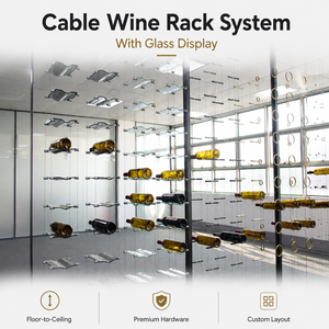 Componentes Comerciales para Estantes de <span class=keywords><strong>Vino</strong></span> con Cable: Abrazaderas de Doble Cara y Juego de Tensionadores de Cable para Gabinetes de <span class=keywords><strong>Vino</strong></span> de Bar - Product Image 3