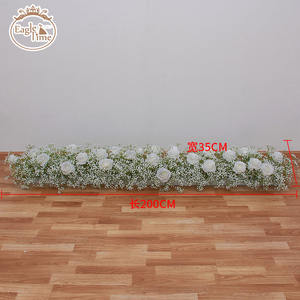 Nuovo Design personalizzato romantico festa di nozze lungo bianco rosa Baby alito fiore Runner in vendita - Product Image 5