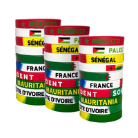 Bracelets Tendance National Vente Flash National Bracelet Drapeau Africain pour les Fans de Matchs de Basket et de Football Dragonne