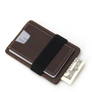 RFID 금속 지갑 자동 팝업 은행 카드 케이스 사용자 정의 로고 탄성 백 파우치 ID 신용 카드 홀더 알루미늄 지갑