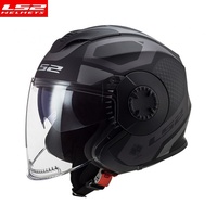 Casque de moto LS2 3/4 en ABS, design rétro, double visière, visière toutes saisons, certifié 3C, homme femme OF570