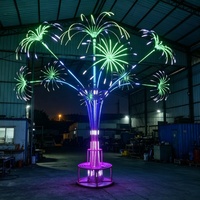 Grande sculpture lumineuse LED RGB en forme de feu d'artifice, IP65, résistante aux intempéries, en acier inoxydable, éclairage paysager extérieur, Noël, festival