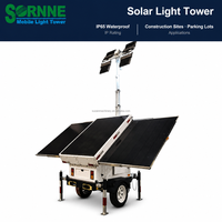 Remorques d'éclairage solaire mobiles fiables à LED – Tour d'éclairage solaire écologique avec mât de câblage interne pour parkings