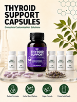Capsules de soutien de la thyroïde OEM L-Tyrosine Sélénium Zinc Ashwagandha pour une fonction thyroïdienne saine, énergie et concentration, marque privée, 60 gélules