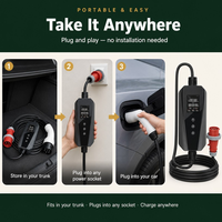 便携式电动汽车充电器 AC 3.5kW Type1 Type2 J1772 NACS GBT 智能APP WiFi IP65 防水 旅行户外定制 OEM供应商