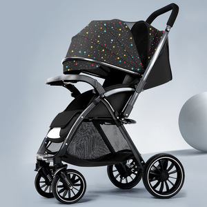 Poussette bébé JXB avec large nacelle lavable, pliage à une main, fonction chauffante et capote complète - Product Image 4