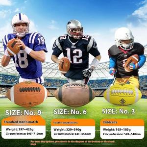 Vera attrezzatura da allenamento per Rugby in pelle americana <span class=keywords><strong>serie</strong></span> di gare professionali palloni durevoli per bambini e adolescenti - Product Image 5