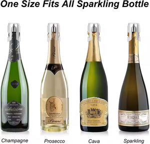 Hot Sale Stainless Steel Silver Rose <strong>Gold</strong> Black <strong>Gold</strong> Pink Vacuum Sealed Wine <strong>Bottle</strong> Stopper for Sparkling Champagne <strong>Prosecco</strong> - Product Image 5