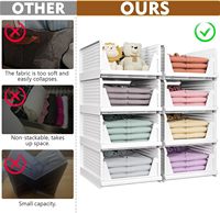 Boîte de rangement pliable IMODE, organiseur de tiroirs en plastique, paniers empilables pour l'organisation des vêtements