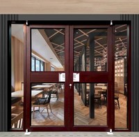 Nouvelle conception moderne de porte d'entrée KFC avec cadre en aluminium, ouverture à battant, en fibre de verre, verre, acier inoxydable, application pour la maison et la salle de bain