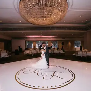 Đám cưới sàn nhảy vòng tròn Monogram Vinyl Decal có thể tháo rời cho tùy chỉnh cá nhân thiết kế nội thất đám cưới