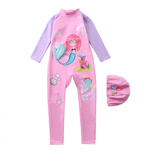 Bañador de secado rápido de una pieza de manga larga para niñas, pantalones de surf cálidos antideslizantes para niñas, bañador para adolescentes - Product Image 3
