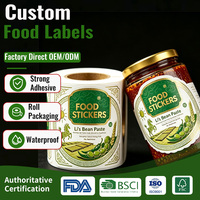 Autocollants personnalisés imperméables de qualité alimentaire en rouleau, emballage auto-adhésif, autocollants dorés VU, impression d'emballages alimentaires
