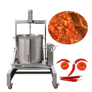 Wholesale Automatic Small Food Mixer High Quality Date Jam Production Line Pepper Sauce Cooker With Mixer