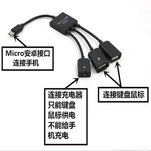 Cable adaptador Micro Usb Hub Otg para tableta, teléfono Android con tres puertos, carga y transferencia de datos - Product Image 4