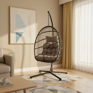 All Weather Cheap <strong>UK</strong> Camping <strong>Garden</strong> Furniture Rattan Outdoor Patio Balcony <strong>Egg</strong> Shape Hanging Swing <strong>Chair</strong> - Product Image 4