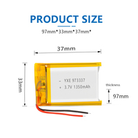 Pemasok komersial Model 3.7 baterai Ion Lithium kantong isi ulang 1350 V/973337 mah