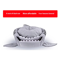 Lit pour animaux de compagnie pliable en fibre de requin, motif uni, moderne et tendance, personnalisable, design original, fabrication OEM