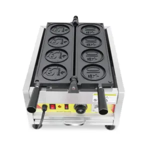 Aperatif dükkanı ekipmanları altın sikke Waffle makinesi peynir karikatür Panda şekilli sikke çörekler Waffle makinesi