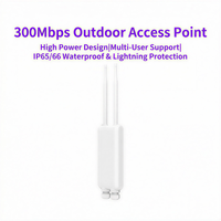 Point d'accès sans fil extérieur haute puissance 300 Mbps 1000 mW longue portée WiFi4 avec chipset Qualcomm, étanche IP66, 3 ports RJ45 POE