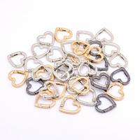 Amour coeur forme printemps porte anneau ouvrable en cuir sac à main ceinture sangle boucle connecter porte-clés pendentif fermoir Clip