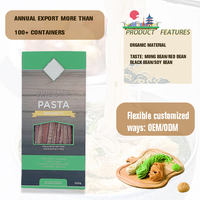 Zero Carb Haute Nutrition Casher Organique Vegan Soja Mungo Rouge Spaghetti Fettuccini Vermicelles Pâtes Nouilles Sac Boîte Emballage