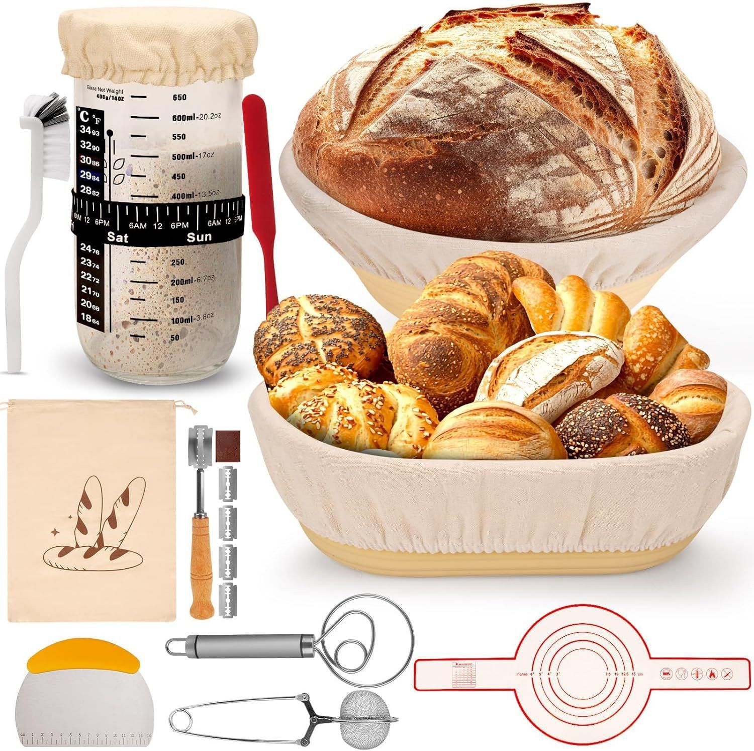 yellow-Fermentation basket set 3