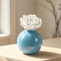 Bouteille en céramique de luxe 100ML maison aromathérapie à la main fleur en porcelaine désodorisant parfumé parfum diffuseur d'huile essentielle