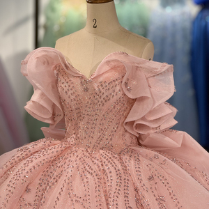 Dy9986 Blush Pink Chiffon Vintage Quinceanera Dresses Lace Appliqued <b>Ankle</b>-Length Sweet 16 Party Ball Gowns Birthday Party - Product Image 4