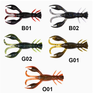 LUTAC Nouveau produit 65mm 4.5g <span class=keywords><strong>Marteau</strong></span> coulant Crevette Appât souple Ajouter appât amélioré et sel PVC Leurre de pêche à l'achigan - Product Image 6