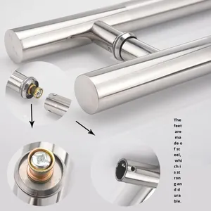 Phong Cách Hiện Đại Cửa Kính Không Khung Xử Lý Bán Buôn Thép Không Gỉ Lớn Xử Lý Dày Ống Cho Khách Sạn Trượt Căn Hộ - Product Image 3