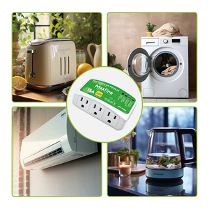 Protector de Voltaje de 3 Tomas, 120V 15A, 50/60Hz, 175J, Retardo de 3 Minutos, 90-150V, para Refrigerador, <span class=keywords><strong>TV</strong></span>, Aire Acondicionado, América Latina - Product Image 5