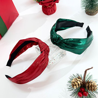 Bandeau turban à nœud croisé, bandeaux larges à paillettes métalliques, accessoires de cheveux en tissu noué pour Noël et les fêtes