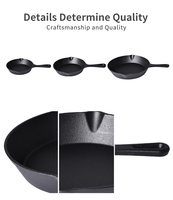 Ensemble d'ustensiles de cuisine pré-assaisonnés à usage multiple poêle en fonte ensemble de poêles à œufs