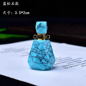 GEM, gran oferta, piedra preciosa curativa, artesanías de piedra cruda, collar con colgante de botella de Perfume de jaspe oceánico para mujer - Product Image 5