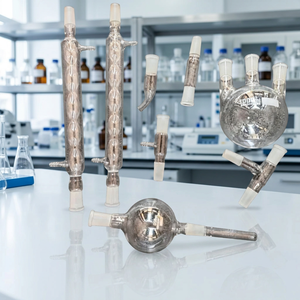 Ensemble de verrerie de laboratoire pour colonne de distillation, avec flacon de collecte, adaptateur de condenseur, connecteur en T, lampe à alcool 1000 ml, 500 ml pour - Product Image 5