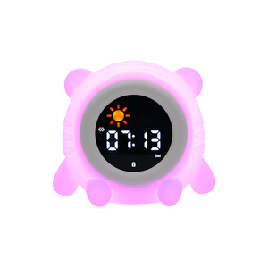 Vente en gros Lampe de nuit en forme de tigre <span class=keywords><strong>Réveil</strong></span> personnalisé incassable en silicone rechargeable par USB pour enfants filles - Product Image 6