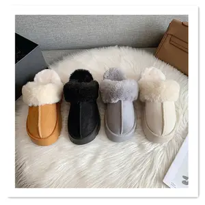 2022 최신 따뜻한 솜털 두꺼운 단독 신발 가짜 모피 겨울 모피 홈 슬리퍼 패션 야외 신발 패션 하우스 슬리퍼