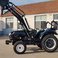Tracteur compact mini diesel 4x4 de 50 ch pour ferme, jardin, agriculture, verger avec pelle de chargement