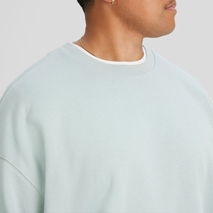 Men Solid Color Crew Neck Pullover Sweatshirt Relaxed Fit Casual Oversized Basic Sweatshirt For Autumn Winter Wear - Product Image 2
