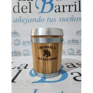 Vaso de Madera para Bebidas Modelo LcdbVaCoc de 400 ml con Interior de Aluminio, Hecho a Mano, Estilo Vintage, Ecológico, para Cafeterías y Tiendas de Café - Product Image 3