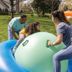 PVC Inflatable Balance Rocking Ball 225x110cm Outdoor Kids Play Toy Multi Person Rotating Game Lawn Water Activity - Product Image 4