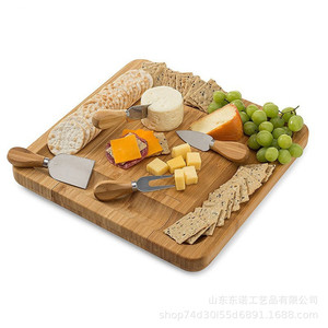 Wooden <b>Cheese</b> Board <b>Set</b> With Drawer <b>Knife</b> Cutlery For Kitchen Serving And Party Use - Product Image 3