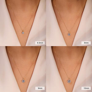 Collier pour femme Hua Sheng en argent S925, pendentif couronne classique à six griffes en zircon simple, chaîne O, vente en gros, fabricant transfrontalier - Product Image 2