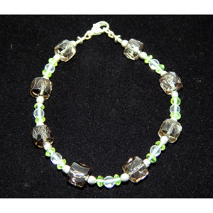 925 al quarzo fumoso, peridoto, ematite e spinello bianco in argento Sterling - Product Image 2