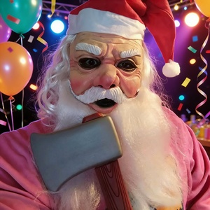 Máscara Realista de Santa Claus Anciano con Peluca Blanca, Barba y Gorro, Accesorios de Disfraz para Fiesta de Navidad - Product Image 6