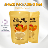 Op maat gemaakte logo matte gelamineerde staande mango gedroogd fruit zakje, voedselveilig, milieuvriendelijke snackverpakking