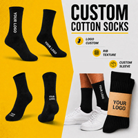 Chaussettes de sport côtelées noires de haute qualité, chaussettes en coton personnalisées pour hommes avec logo