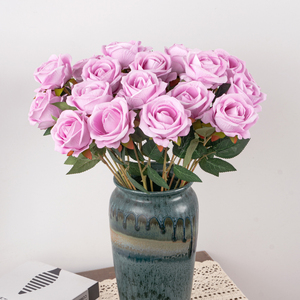 Roses artificielles d'usine 82 cm, entièrement pliables, en soie douce, plusieurs couleurs, fleurs artificielles pour la décoration, mariage, Saint-Valentin, maison - Product Image 2