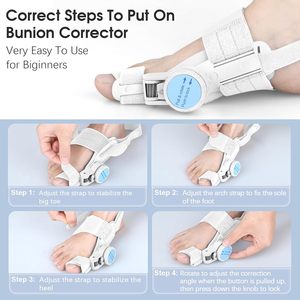 <span class=keywords><strong>Correcteur</strong></span> d'<span class=keywords><strong>hallux</strong></span> <span class=keywords><strong>valgus</strong></span> pour femmes et hommes, redresseur d'orteil, attelle orthopédique en silicone réglable avec bouton, séparateur d'orteils, soulagement de la douleur - Product Image 5